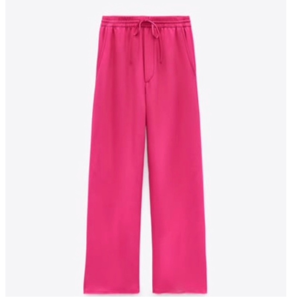 Pink Flowy Pants Zara